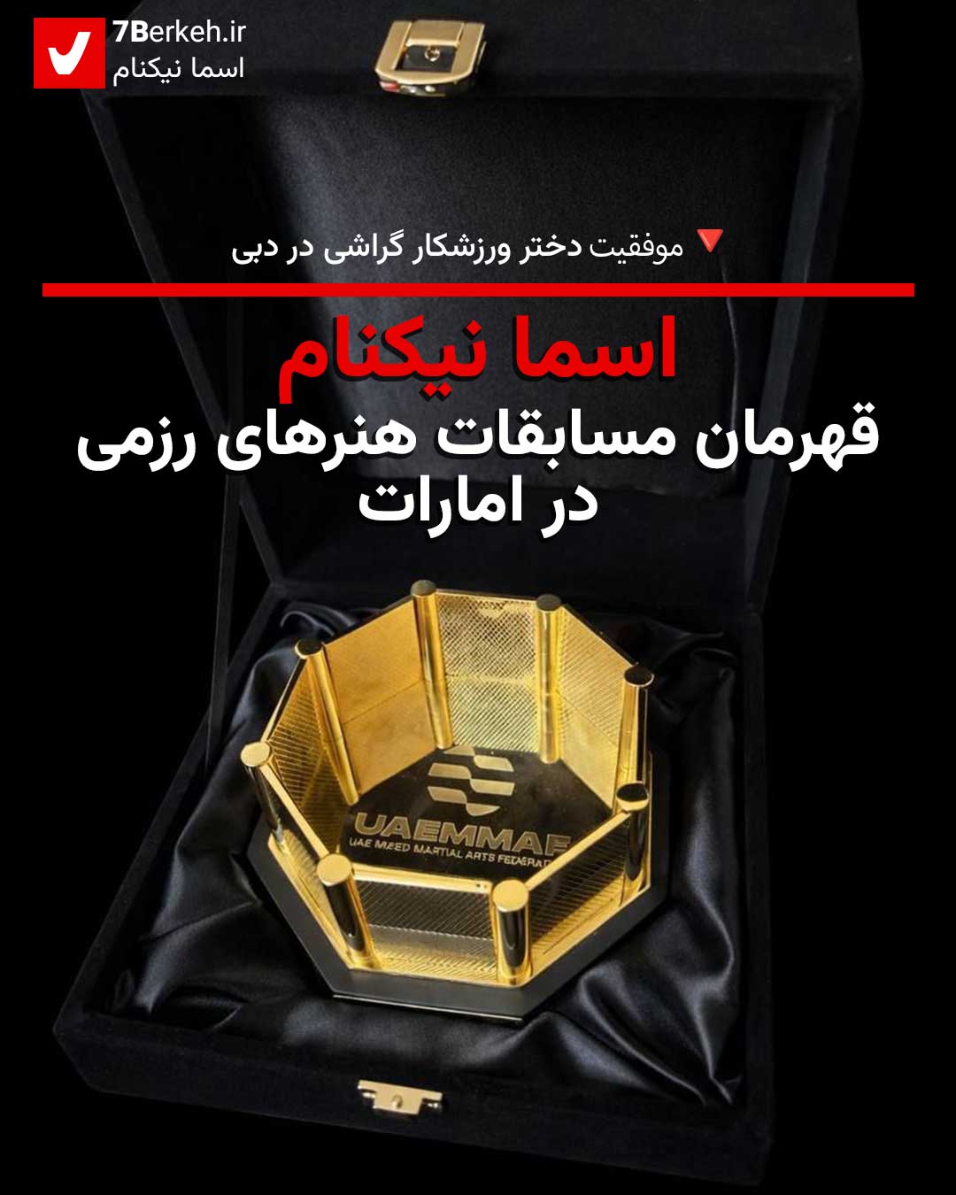 اسما نیکنام، قهرمان مسابقات هنرهای رزمی در امارات